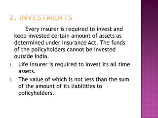 Irda rules in insurance sector and capital structure of insurance companies.
