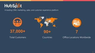 33
A leading CRM, marketing, sales, and customer experience platform
Total Customers
37,000+
Countries
90+
Office Locations Worldwide
7
 