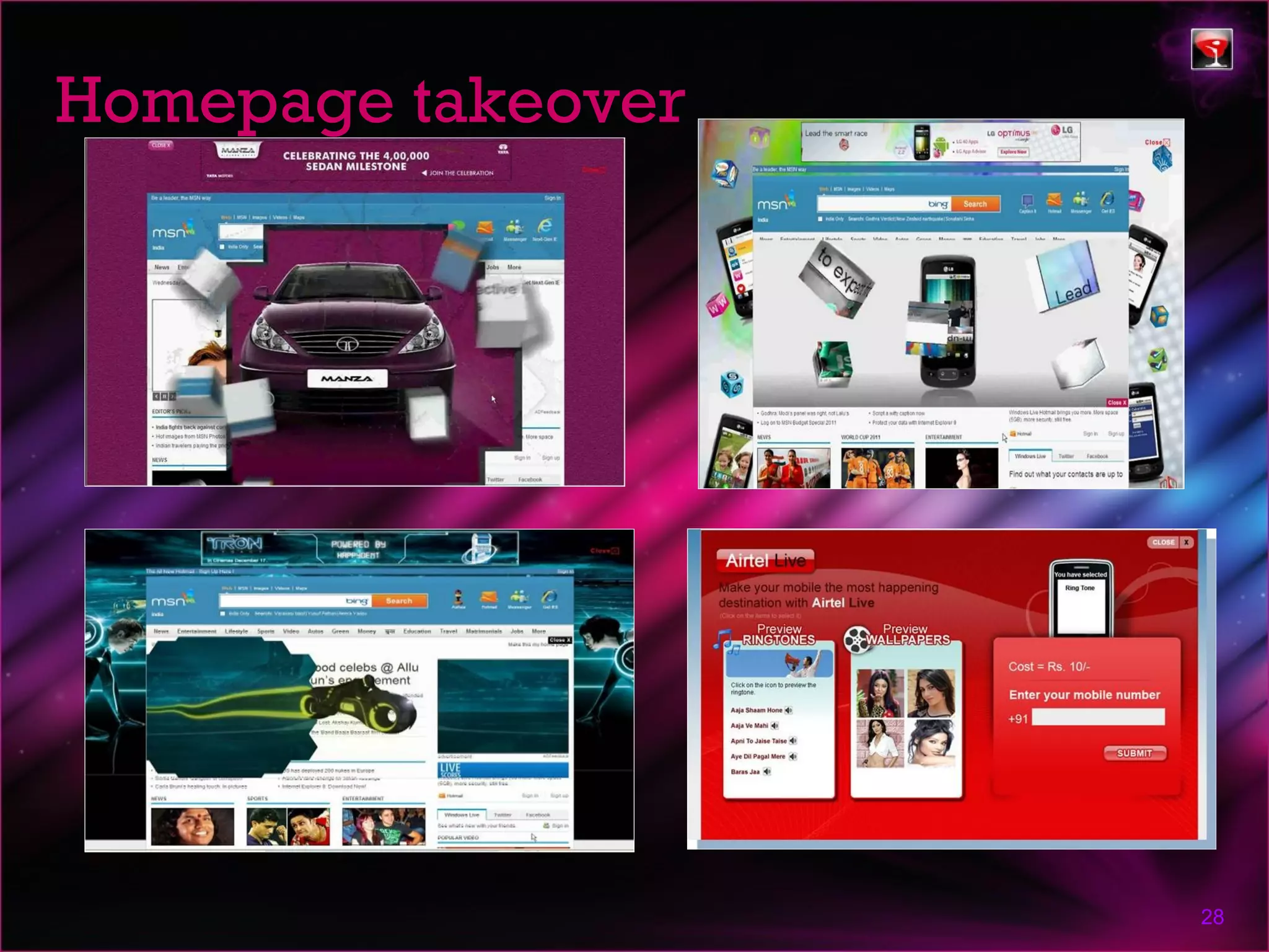 Homepage takeover




                    28
 