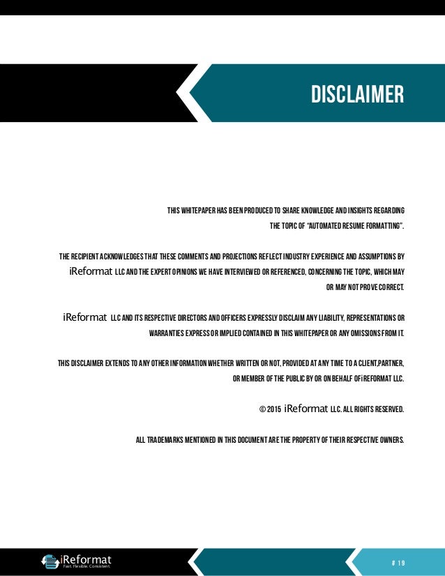 automated resume formatting whitepaper resume formatting