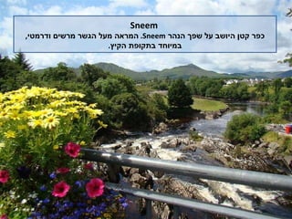 Sneem כפר קטן היושב על שפך הנהר  Sneem .  המראה מעל הגשר מרשים ודרמטי ,  במיוחד בתקופת הקיץ . 