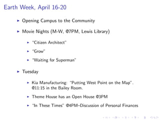 Sustainable Energy - Wind Energy[1] 
I 146 wind farms in Ireland 
I 1746.7 Megawatts (MW) 
I Oshore Energy (25MW) 
I Much higher wind speeds 
I Much larger than on-shore windmills 
I Need about 3,400 wind turbines (3MW Turbines) for the 
entire Irish energy requirement 
 