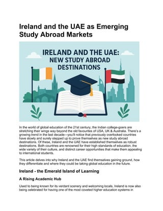 Ireland and the UAE as Emerging Study Abroad Markets | DOCX