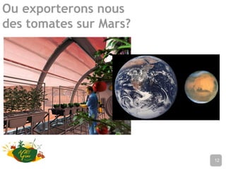 Ou exporterons nous
des tomates sur Mars?
Nom de l’établissement12
 