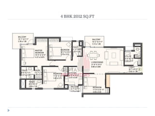 4 BHK 2012 SQ.FT
 