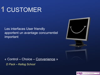1  CUSTOMER « Control – Choice –  Convenience  » D Pack – Kellog School Les interfaces User friendly apportent un avantage concurrentiel important  