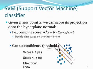 Method 1 : Bayes Classifier
 Bayes rule states :
 We used “WEKA” library for machine learning in Bayes
Classifier for our project.
Normalization
Constant
Likelihood Prior
 