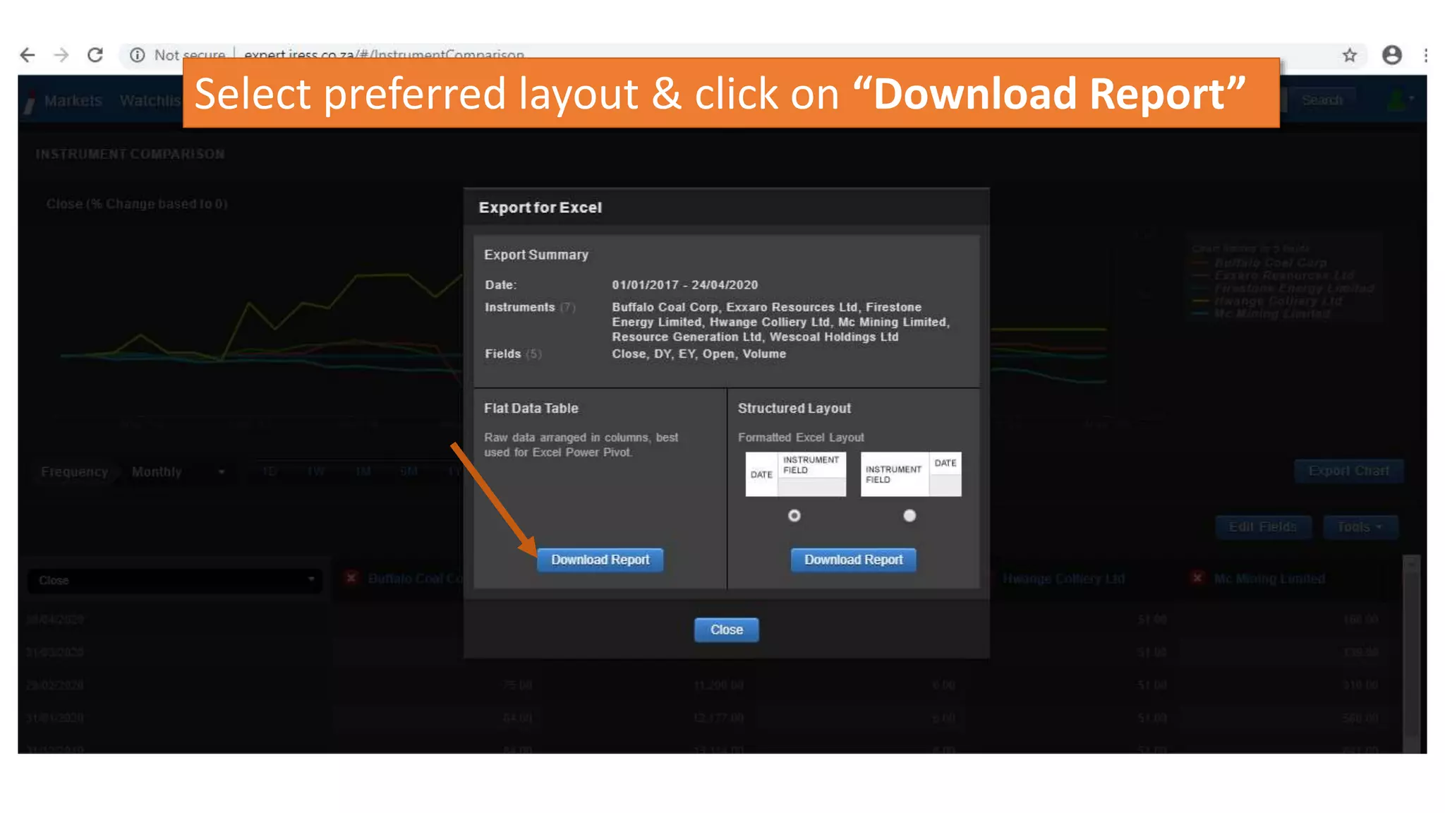 Select preferred layout & click on “Download Report”
 
