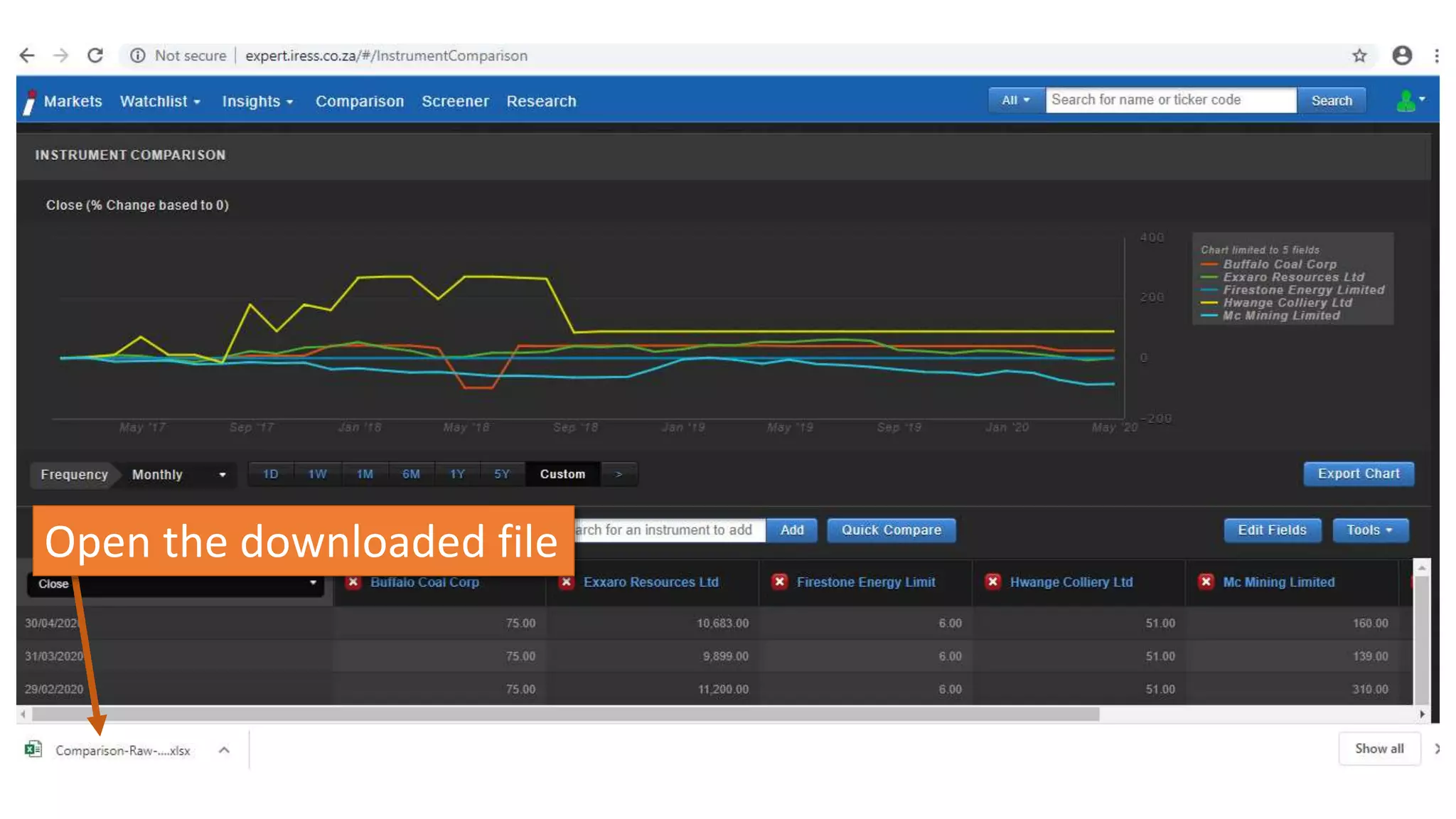 Open the downloaded file
 