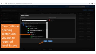 Can continue
opening
sector until
you get to
required
level & save
 