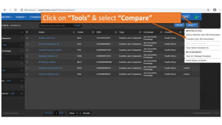 Click on “Tools” & select “Compare”
 
