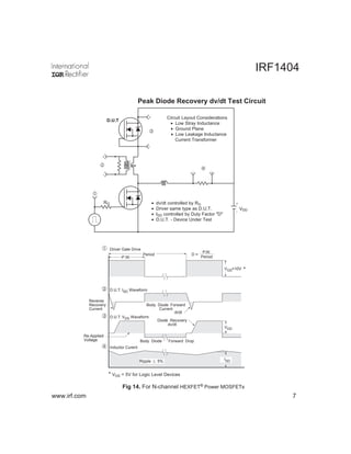 Lot De 50 Transistors MOSFET IRF1404 TO-220 - Neufs - Pour Alimentations, Contrôleurs Moteur, Etc.