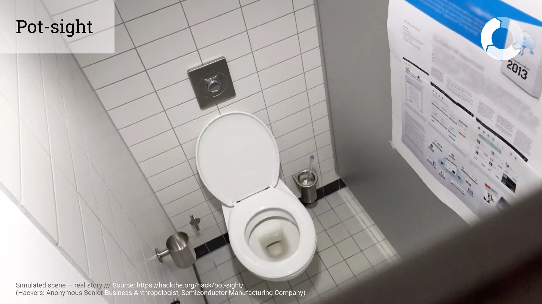 Pot-sight
8Simulated scene — real story /// Source: https://hackthe.org/hack/pot-sight/  
(Hackers: Anonymous Senior Business Anthropologist, Semiconductor Manufacturing Company)
 