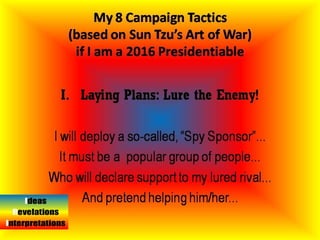 8 Campaign Tactics if I am a 2016 Presidentiable