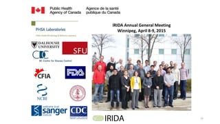 15
15
IRIDA Annual General Meeting
Winnipeg, April 8-9, 2015
 