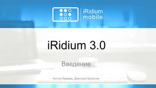 iRidium 3.0
Введение
Антон Камаев, Екатерина Корежаткова
 
