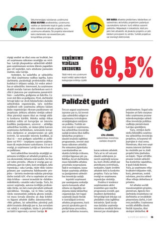 Siltumenerģijas ražošanas uzņēmuma                                         SEB banka atbalsta piešķiršanu labdarības un
                         Rīgas siltums arodbiedrība, uzņēmuma                                       sabiedrisku aktivitāšu projektiem padarījusi
                         vadība un darbinieki kopā ik gadu izvēlas                                  caurskatāmu katram, kurš vēlētos saņemt
                         kādu sabiedriski aktuālu projektu, kuru                                    palīdzību. Mājaslapā ir izskaidrots, kādi pro-
                         uzņēmums atbalsta. Šā projekta īstenošanā                                  jekti tiek atbalstīti, kā jāraksta projekts un pēc
                         katrs darbinieks var iesaistīties pēc                                      kādiem principiem to vērtēs. Turklāt projektus
                         brīvprātības principa.                                                     var iesniegt elektroniski.




                                                                                       69,5%
rūpīgi analizē ne tikai cenu un kvalitāti, bet
arī uzņēmuma nākotnes stratēģiju un vērtī­
                                                       UZŅĒMUMU
bas. Latvijā pluspunktus sabiedriski atbildī­
gam uzņēmumam neviens klients pagaidām
                                                       VIDĒJAIS
gan vēl nepiešķir, taču attieksme pamazām              SNIEGUMS
mainās, saka Garsija.
    Atzīmējot, ka sadarbība ar sabiedrību              Tādā mērā visi uzņēmumi
nav tikai uzņēmuma vadības iegriba, katra              kopā (vidēji) apliecinājuši
darbinieka parakstītajā profesionālās ētikas           kategorijas kritēriju izpildi
kodeksā ir iekļauta sadaļa, kā veidot attiecī­
bas ar sabiedrību. Interesanti, ka uzņēmums
skaidri norāda: katram darbiniekam savā rī­
cībā ir jāatceras par uzņēmuma pamatvērtī­
bām — sadarbību, godīgumu un līderību. Uz­             EKSPERTA VIEDOKLIS
svars šeit likts uz godīgumu. Proti, darbinieki
brīvajā laikā var droši līdzdarboties dažādās
sabiedriskās organizācijās, taču nedrīkst
maldinoši solīt uzņēmuma atblastu kādam
                                                       Palīdzēt gudri
šādas organizācijas rīkotam pasākumam vai              Šogad augusi uzņēmumu                                             priekšmetiem. Šogad uzla­
projektam. Jebkuru atbalstu vietējās sabied­           izpratne par to, kā investī­                                      bojusies arī lielo starptau­
rības pārstāvji saņem tikai un vienīgi atklā­          cijas sabiedrībā salāgot ar                                       tisko uzņēmumu prasme
ta konkursa kārtībā. Būtiska sadaļa ētikas             uzņēmuma izvirzītajiem                                            māteskompānijas sabied­
kodeksā veltīta arī korupcijas un interešu             stratēģiskajiem mērķiem                                           rības investīciju politikas
konflikta jautājumiem, uzsverot — atbildīgs            un politiku. Turklāt aiz­                                         vadlīniju piemērošanā
sabiedrības loceklis, un tādam jābūt katram            vien mazāk ir uzņēmumu,                                           Latvijas apstākļiem.
uzņēmuma darbiniekam, neiesaistās korup­               kas sabiedrības investīciju                                            Taču, vērtējot darbi­
tīvos darījumos ar amatpersonām un spēj                sadaļā ieraksta tikai dalību                                      nieku līdzdalību uzņēmu­
izvērtēt, kā nenonākt interešu konfliktā, jo           labdarības projektos —                Līva Jēgere,                ma sabiedrības investīciju
tikai tā — esot godīgam sadarbībā ar politi­           daudzi iesaistās izglītības       sabiedrības investīciju         projektos, tā kopumā vēl
ķiem vai NVO — iespējams saņemt uzņēmu­                programmās, investē zinā­           sadaļas eksperte              joprojām ir visai zema.
mam tik nepieciešamo uzticēšanos. Un tas ir            šanas nākotnes attīstībā.                                         Piemēram, tikai reto uzņē­
svarīgi, jo uzņēmums Latvijā un Brocēnos ir            Pie mīnusiem jāpieskaita                                          mumu interesē darbinie­
uz palikšanu.                                          caurskatāmības un               kuras nolemts atbalstīt.          ku viedoklis par to, kādi
    Savā sabiedrības investīciju stratēģijā uz­        skaidru kritēriju trūkums,      Taču arī te vēl veicami           projekti būtu jāatbalsta
ņēmums izvēlējies arī atbalstīt projektus, ku­         vērtējot lūgumus pēc pa­        daudzi uzlabojumi, jo             un kāpēc. Tāpat vēl klibo
ros ekonomisko labumu neieraudzīt, bet kas             līdzības, kā arī darbinieku     nereti uzņēmēji nenosa­           prasme izzināt sabiedrī­
ceļ valsts prestižu. «Mums ir svarīga gan uz­          mazo līdzdalību atbalsta        ka, kurš cilvēks atbild par       bas konkrētās vajadzības,
ņēmuma, gan tās valsts, kurā strādājam, labā           prioritāšu nospraušanā.         pieteikumu izvērtēšanu,           it īpaši lokālā līmenī.
reputācija,» saka Garsija, rādot tikko izdoto          Šādi ir secinājumi, izana­      neskaidro, kāpēc izvēlēts         Taču, ja uzņēmums vēlas
grāmatu par uzņēmuma līdzfinansēto pro­                lizējot uzņēmēju atbildes       atbalstīt tieši šo konkrēto       kvalitatīvi iekļauties vidē,
jektu — latviešu modernās mākslas pārstāvju            uz jautājumiem sabiedrī­        projektu. Taču tas būtu           kurā, piemēram, notiek
darbu izstādi ASV. «Par to saņēmām arī savu            bas investīciju sadaļā.         svarīgi no uzņēmuma               ražošana, precīza sabied­
daļu kritikas — neesot izraudzīti tie «labākie»             Iepriekš uzņēmumi          reputācijas viedokļa.             rības vēlmju definēšana ir
mākslinieki,» smaidot saka Garsija. Taču, kā           par sasniegumu uzskatīja            Pozitīva ir tendence          primāra.
uzsver uzņēmējs, autorus izvēlējās profesio­           sporta komandu atbal­           uzņēmumiem aktīvi                      Arī atbalsts sociāli
nāļu žūrija, un mēs esam pieraduši uzklausīt           stīšanu un ikgadēju zie­        iesaistīties gan mācību           mazaizsargātām grupām,
speciālistus. Vienalga, vai tā būtu Latvijas           dojumu kādai labdarības         programmu izveidē, gan            piemēram, ilgstošo bez­
vārdu starptautiski pulējoša gleznu izstāde,           organizācijai, bet šogad        mudinot darbiniekus               darbnieku iesaistīšana vai
vai maza novada dziesmu un deju kolektī­               uzņēmēji daudz biežāk           brīvprātīgi lasīt lekcijas vai    darbinieku ar invaliditāti
vu lūgumi atbalstīt dalību dziesmu­ vētkos.
                                        s              ir izstrādājuši izvērstu        piedalīties citās izglītības      pieņemšana darbā, ir ļoti
«Mēs gribam, lai sabiedrības pārstāvji paši            atbalsta programmu, kurā        iniciatīvās. Īpaši izceļa­        reta parādība. Uzņēmuma
aktīvi iesaistās diskusijā par to, kas novadam         precīzi aprakstīta gan tā       mas dažādas uzņēmēju              sociālā atbildība daudz
vai valstij ir svarīgākais, kādas ir prioritātes       piešķiršanas procedūra,         iniciatīvas modināt bērnos        biežāk izpaužas, tikai
un kādi ir ieguvumi,» uzsver Garsija. l                gan arī definētas nozares,      interesi par eksaktajiem          ziedojot labdarībai. l

                                                                                                                            ILGTSPĒJAS INDEKSS       15
 