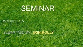 SEMINAR
SUBMITTED BY : IRIN ROLLY
MODULE 1.5
 