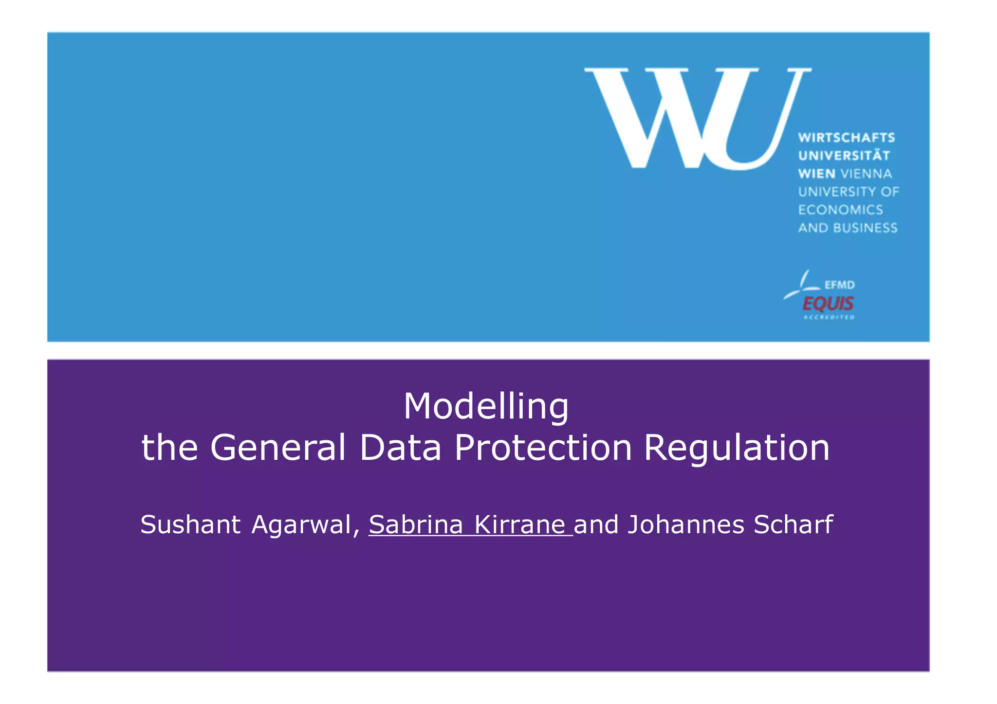 Modelling the General Data Protection Regulation | PPT