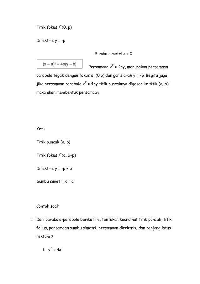 Irisan Kerucut Bakal Soal Uas Ganjil
