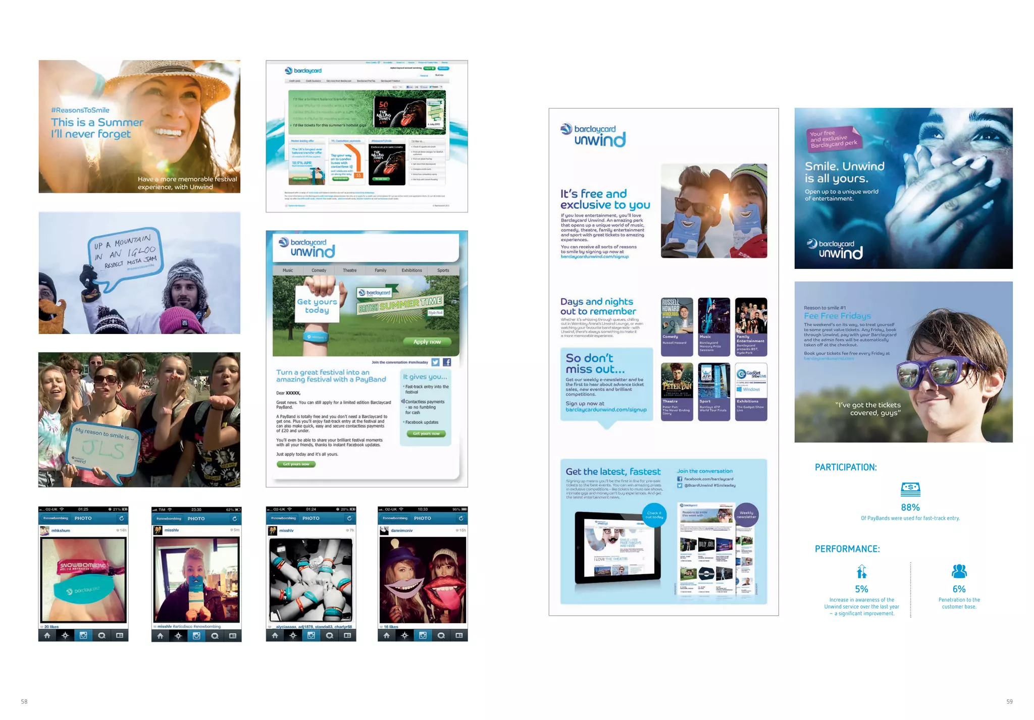 58 59
PARTICIPATION:
88%
Of PayBands were used for fast-track entry.
PERFORMANCE:
5%
Increase in awareness of the
Unwind service over the last year
– a significant improvement.
6%
Penetration to the
customer base.
 