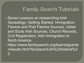 Irish american genealogy 2 | PPT