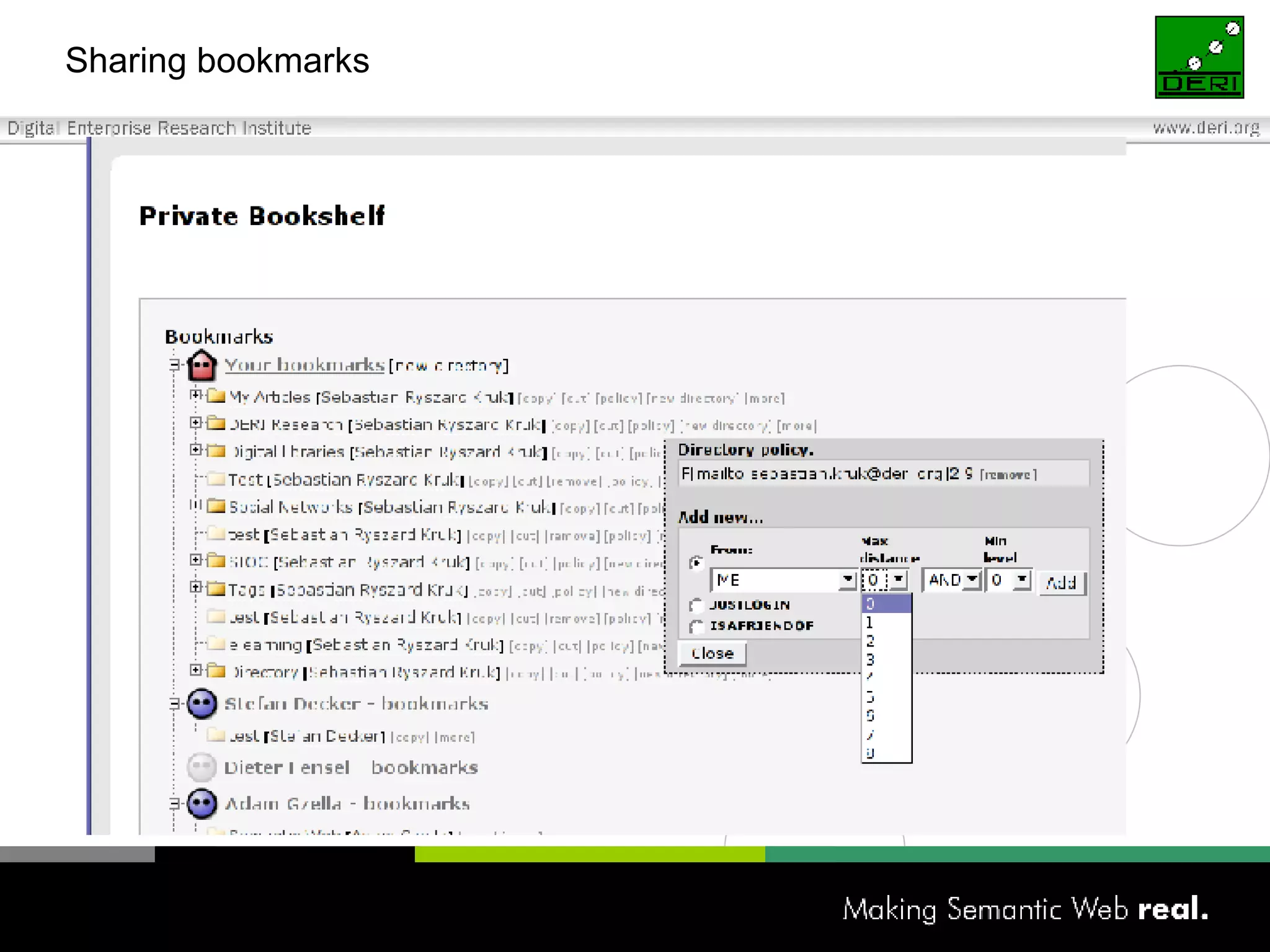 Sharing bookmarks 