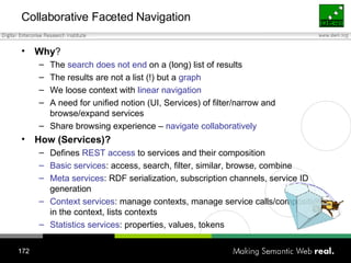 Collaborative Faceted Navigation <ul><li>Why ? </li></ul><ul><ul><li>The  search does not end  on a (long) list of results...