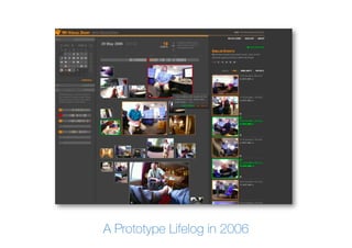 A Prototype Lifelog in 2006
 
