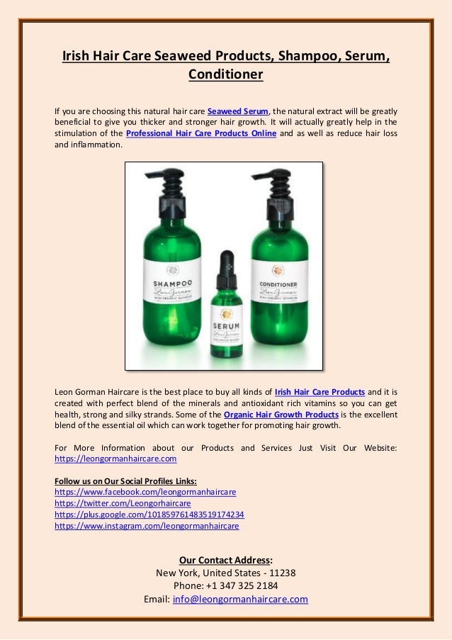 Irish Hair Care Seaweed Products Shampoo Serum Conditioner Leon