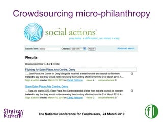 Crowdsourcing micro-philanthropy 