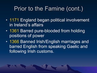 Irish Potato Famine | PPT