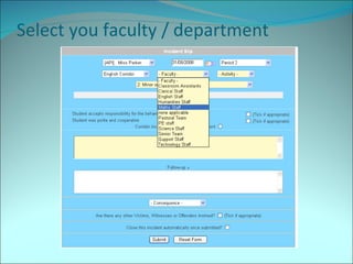 Select you faculty / department 