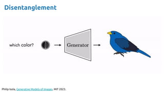 Disentanglement
Philip Isola, Generative Models of Images. MIT 2023.
 