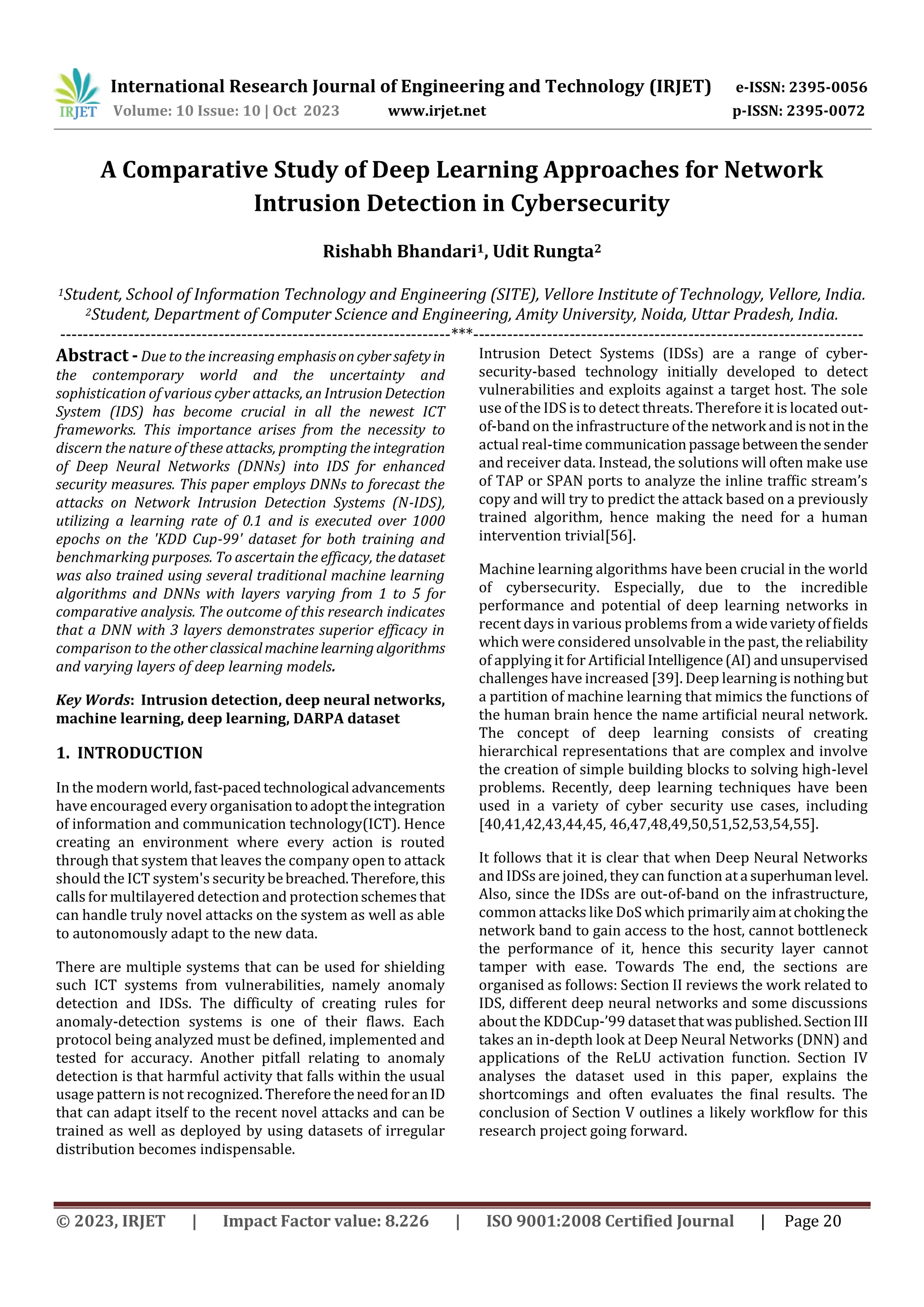 A Comparative Study of Deep Learning Approaches for Network Intrusion ...
