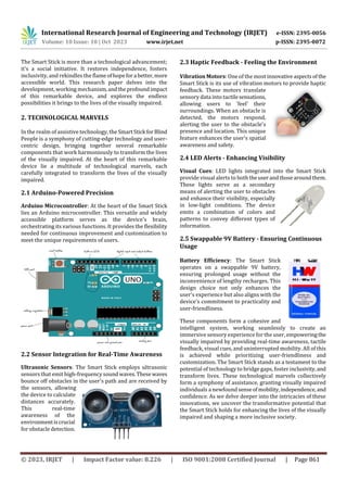 Smart Stick for Blind People - A smart aid for disabled person | PDF