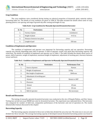 Development and Performance Evaluation of Manually Operated Drumstick ...
