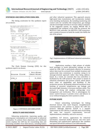 CAN Bus Integration for Enhanced Industrial Control and Safety | PDF