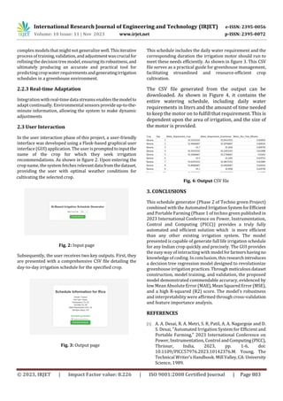AI Based Irrigation Schedule Generator for Efficient Automation | PDF