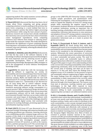 Challenges in Software Engineering for Green Software Development | PDF