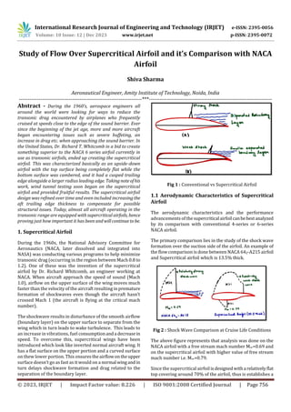 Study of Flow Over Supercritical Airfoil and it’s Comparison with NACA ...