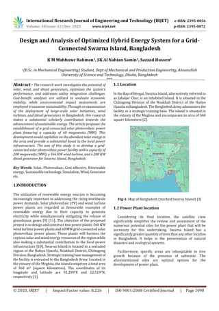 Design and Analysis of Optimized Hybrid Energy System for a Grid ...
