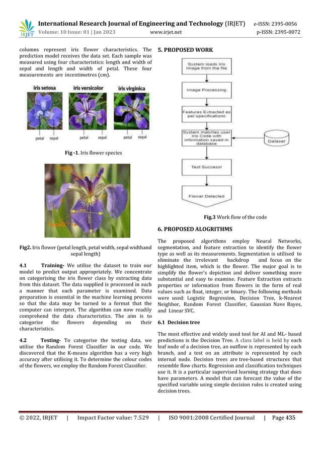 IDENTIFICATION OF DIFFERENT SPECIES OF IRIS FLOWER USING MACHINE ...