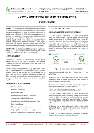 AMAZON SIMPLE STORAGE SERVICE REPLICATION | PDF