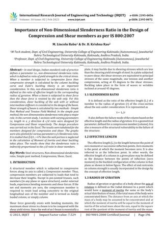 Importance of Non-Dimensional Slenderness Ratio in the Design of ...