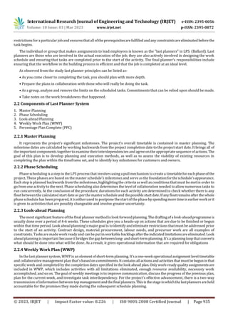 Class 3 Lps System.pdf STUDY AND IMPLEMENTATION OF LAST PLANNER SYSTEM (LPS) IN CONSTRUCTION ...