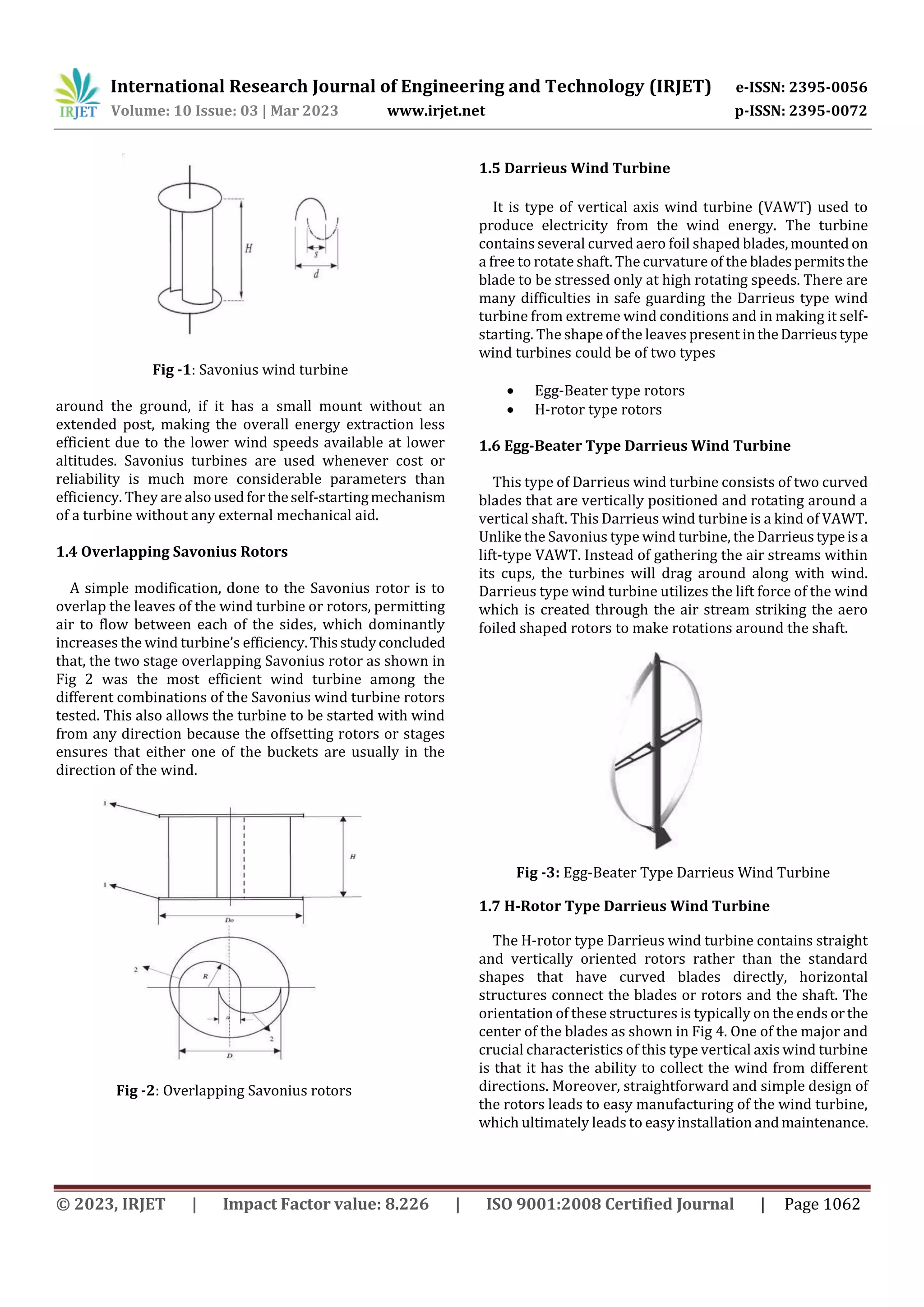 DESIGN AND FABRICATION OF COMBINED SAVONIUS AND DARRIEUS WIND TURBINE | PDF
