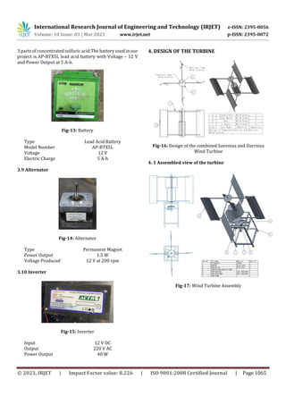 DESIGN AND FABRICATION OF COMBINED SAVONIUS AND DARRIEUS WIND TURBINE | PDF