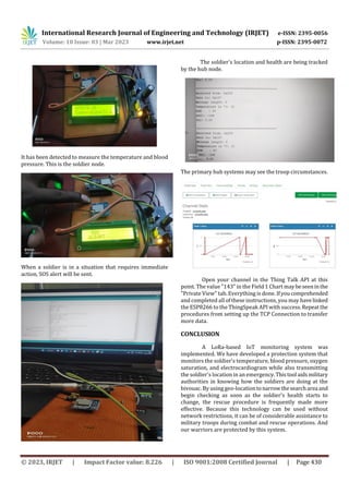 LORA BASED SOLDIER TRACKING AND HEALTH MONITORING DEVICE | PDF