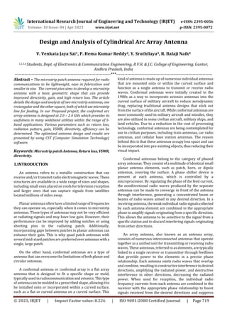 Design and Analysis of Cylindrical Arc Array Antenna | PDF